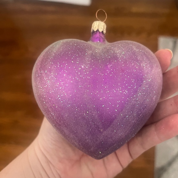 Christopher Radko Other - Christopher Radko Purple Glitter Heart Ornament